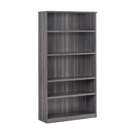 Mayline Medina Bookcase, 5 Shelf, Gray Steel MVB5LGS